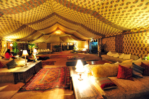 Interior Bedouin tent