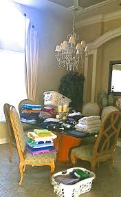 Laundry on Dining Room Table